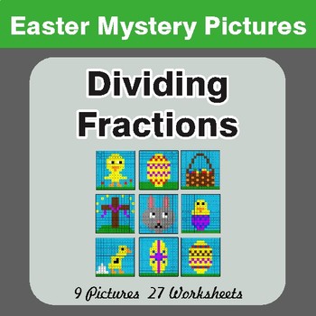 Easter Math: Dividing Fractions - Color-By-Number Math Mystery Pictures
