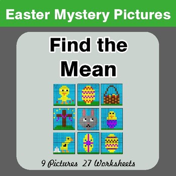 Easter Math: Find the Mean - Color-By-Number Math Mystery Pictures