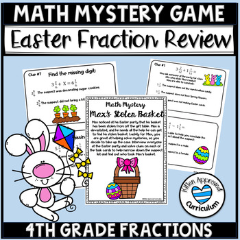 Preview of Easter Math Fourth Grade Fraction Tasks 4th Grade Fractions
