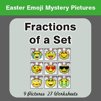 Easter Math: Fractions of a Set - Color-By-Number Math Mystery Pictures