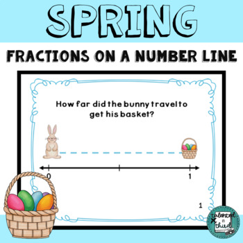 Preview of Easter Math | Fractions on a Number Line | 3rd Grade Beginning Fractions