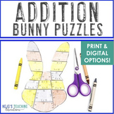 ADDITION Easter Bunny Craft Puzzle | Math Game Activity or