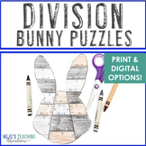 DIVISION Bunny Puzzle: FUN Easter Craft Math Activity, Gam