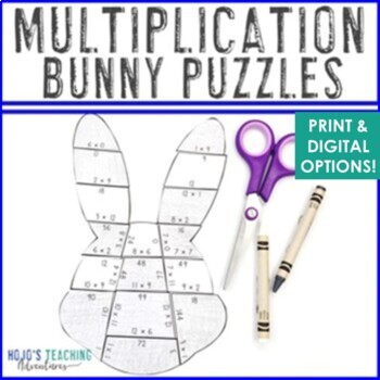 Preview of MULTIPLICATION Easter Bunny Craft | Math Activity, Game, or Puzzle Center
