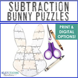SUBTRACTION Bunny Craft Puzzle | Easter Math Activity Game