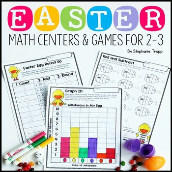 Preview of Easter Math Games and Centers for Second and Third Grade
