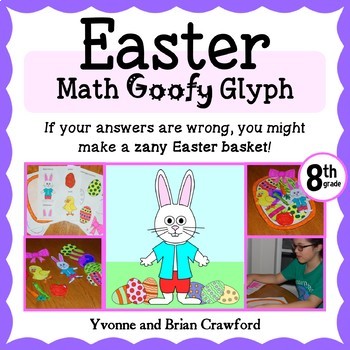 Preview of Easter Math Goofy Glyph 8th Grade | Fun Math Skills Review
