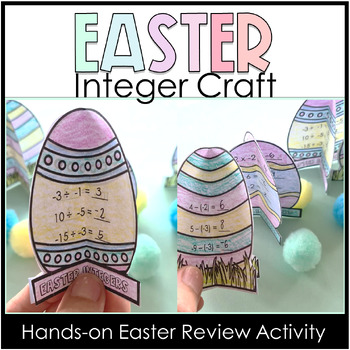Preview of Easter Integers Craft Positive and Negative Numbers Math Craft