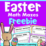 Free Easter Math Activities: Easter Math Mazes: Easter Math Worksheets