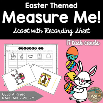 Preview of Easter Math: Measuring Task Cards - Standard or Non-Standard Units