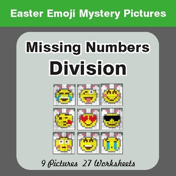 Easter Math: Missing Numbers Division - Color-By-Number Math Mystery Pictures