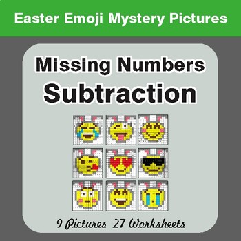 Easter Math: Missing Numbers Subtraction - Color-By-Number Math Mystery Pictures