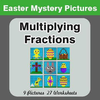 Easter Math: Multiplying Fractions - Color By Number Math Mystery Pictures