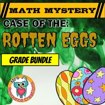 Preview of Easter Math Mystery Differentiated GRADE BUNDLE for the Case of the Rotten Eggs