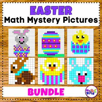 Preview of Easter Mystery Picture Math Activities BUNDLE