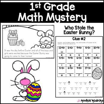 Preview of Easter Math Mystery - Spring Math - Solve a Mystery Game