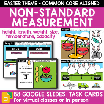 Preview of Easter Math Non-Standard Measurement Activities Google Slides