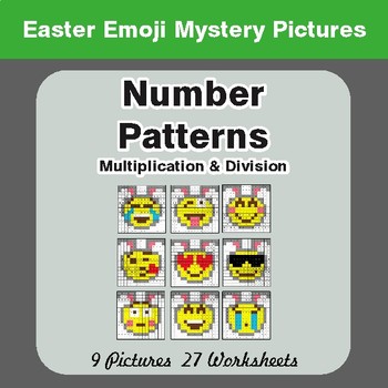 Easter Math: Number Patterns: Multiplication & Division - Math Mystery Pictures