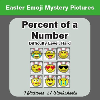 Easter Math: Percent of a number - Color-By-Number Math Mystery Pictures