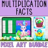 Easter Math Pixel Art Multiplication and Division Facts BUNDLE