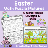Easter Math Puzzle Pictures with Writing Activity: Additio