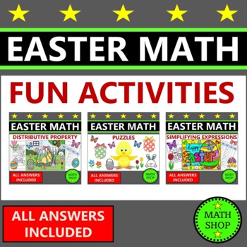 Preview of Easter Math Puzzles Spring Math Coloring