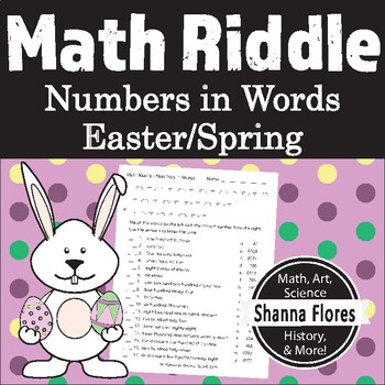 Preview of Easter Math Riddle - Numbers Written in Words - Fun Math