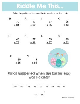 Easter Math Riddles: Elementary Bundle by Snyder Classroom | TpT