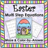Easter Math Spring Math Solving Equations Multi Step Equations Maze & Color