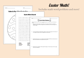 Preview of No Prep: Easter Math Word Problems & More!