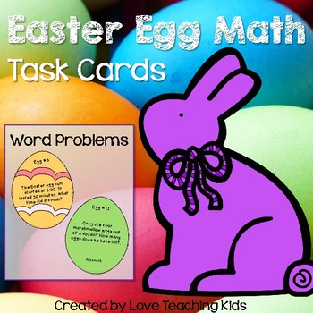 Preview of Easter Math Word Problem Task Cards