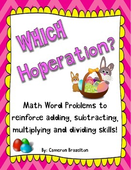 Preview of Easter Math Word Problems (Basic Operations, Add, Subtract, Multiply, Divide)