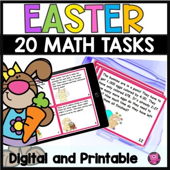 Preview of Easter Math Word Problems Tasks Digital and Printable Math Easter Activities