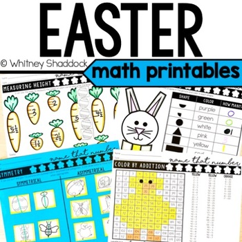 Preview of Easter Math Activities with First Grade Math Review Worksheets