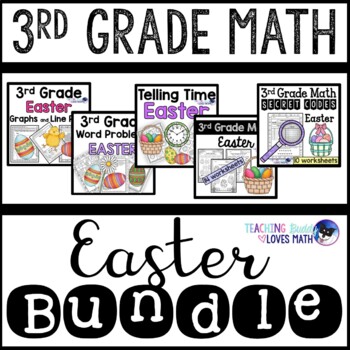 Preview of Easter Math Worksheets 3rd Grade Bundle