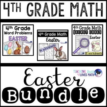 Preview of Easter Math Worksheets 4th Grade Bundle