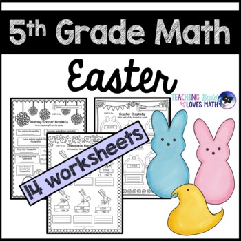 Preview of Easter Math Worksheets 5th Grade Common Core