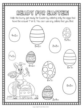 Easter Math Worksheets for First Grade by Tired Mom | TPT