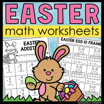Preview of Easter Math Worksheets for First Grade 