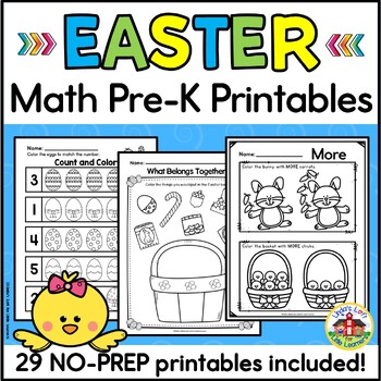 Preview of Easter Math Worksheets | Printables for Preschool