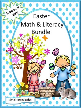 Preview of Easter Math and Literacy Activities BUNDLE Cut and Paste Worksheets Games