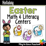 Easter Math and Literacy Centers Activities for Preschool 