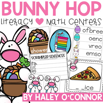 Preview of Easter Literacy and Math Centers {Word Work, Phonics, and Math Stations}