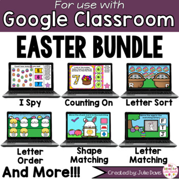 Preview of Easter Math and Phonics BUNDLE for Google Classroom