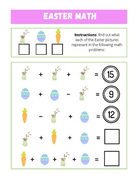 Easter Math worksheet by heather hoback | TPT