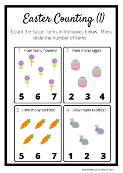 Easter Maths Worksheets Sample by Marybelle Music and More | TPT