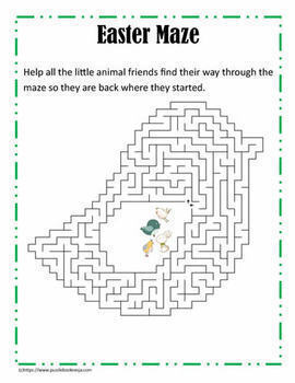 Easter Mazes 31 Unique Easter Maze Puzzle Collection Printable