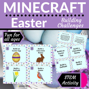 Preview of Easter Minecraft Challenges-STEM Activities