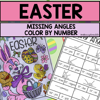 Preview of Easter Missing Angles Color by Number - Complementary and Supplementary