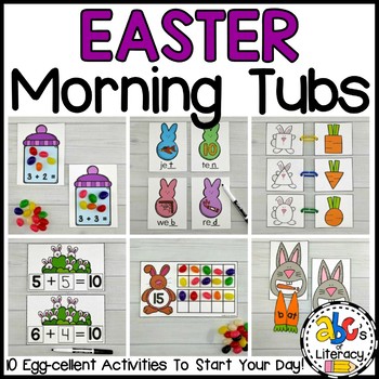 Preview of Easter Morning Tubs for Kindergarten - March/April Morning Work Bins for Kinder